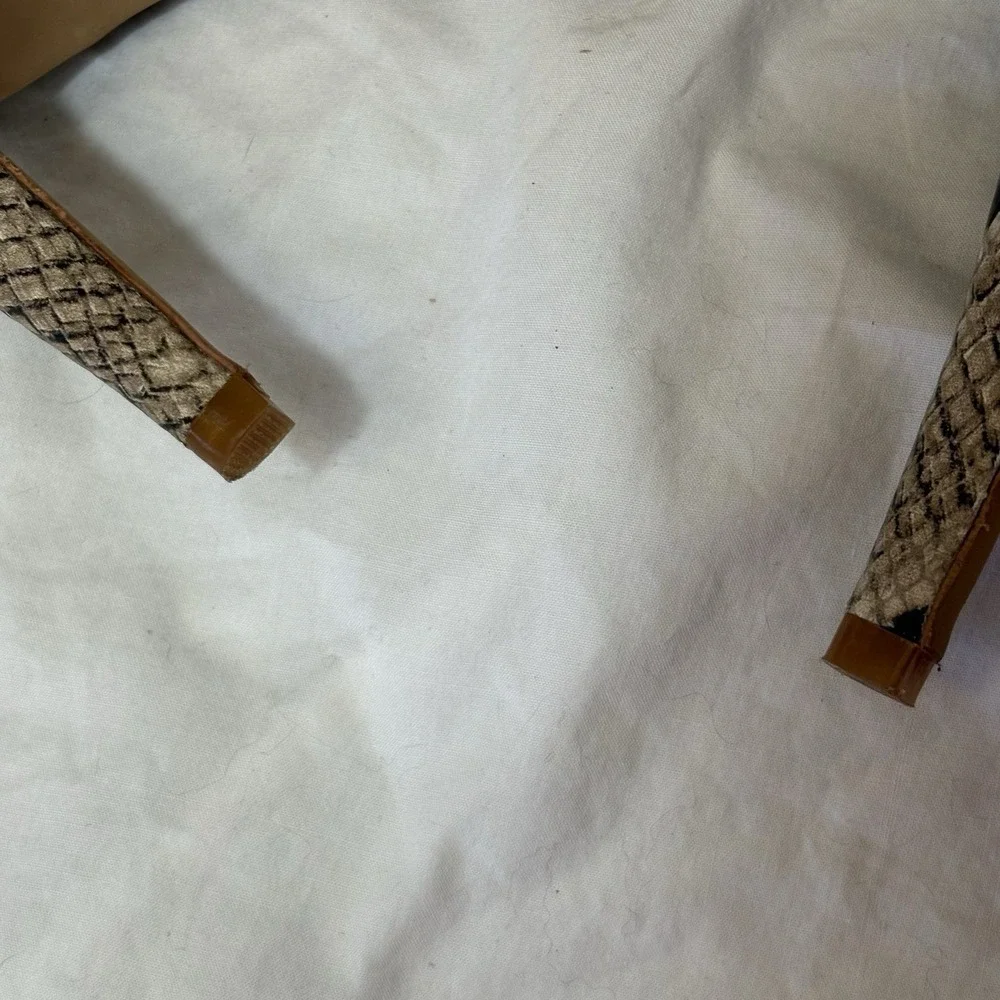Vince Camuto Campbrel Snake Skin Peep Toe Stiletto Leather Bootie‎ Heels 6.5